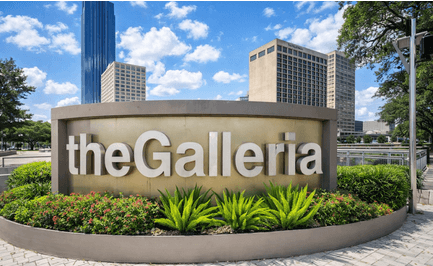 Galleria Houston ground sign representing local computer repair and IT support services by Primary Computer Service.